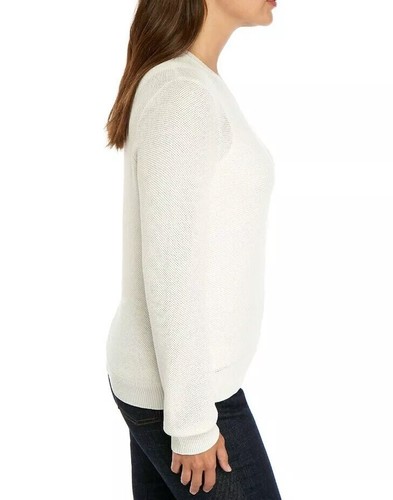 Eileen Fisher Sweater Womens Medium Tencel Stretch Ivory Color Top Roundneck New - Picture 3 of 4