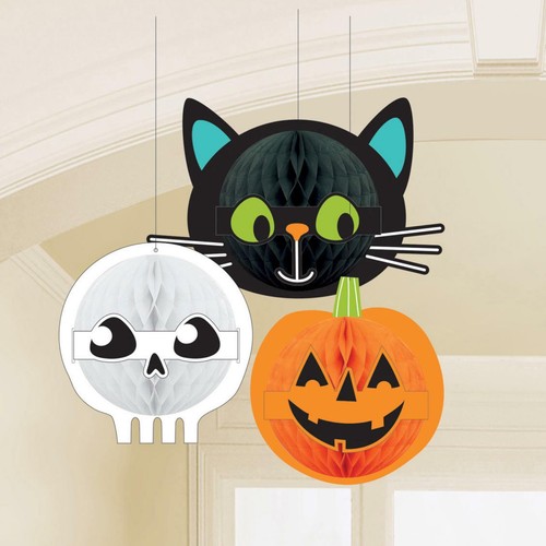 Lot De 3 Pochettes De Danseuses En Papier Vintage Halloween - Squelette, Chat, Sorcière - Décor De Fête Beistle