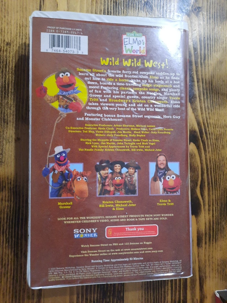 Elmo's World - Wild Wild West (VHS, 2001) RARE Clamshell Sesame