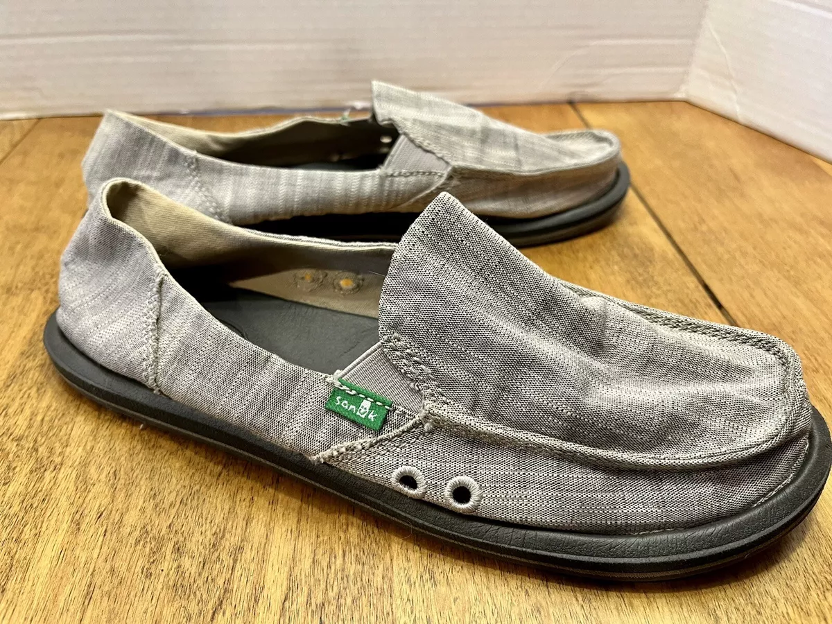 SANUK Shoes Slip On Sidewalk Surfers MENS Sz 8 CL0811 gray