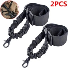 2pcs One Single Point Adjustable Hunting Bungee Rifle Gun Sling System Strap