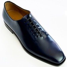 Ferragamo GEOFFREY 8.5 EE Navy Blue Leather Oxford Men's Welted Dress Shoe