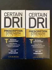 2* Certain Dri Prescription Strength Antiperspirant Roll On 1.2 oz, 05/25 &03/26