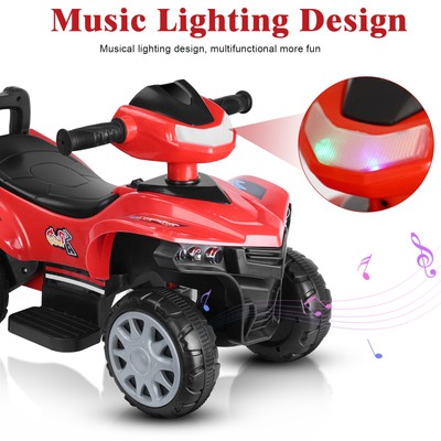 6V Kids Ride On Car, 4-Wheels Quad ATV Play Car, Toddler Electric Car For Kid 