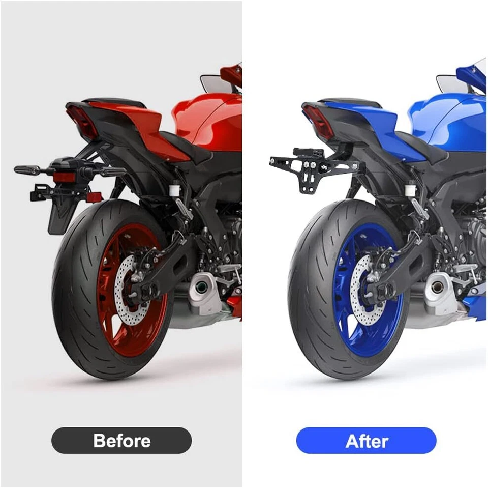 For Honda CBR900RR 1000RR CRF250 300 CRF450L Motorcycle LED License Plate Holder - Image 3 of 4