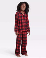 Wondershop Kids Pajamas Set Red Buffalo Check Unisex Size 5 NEW