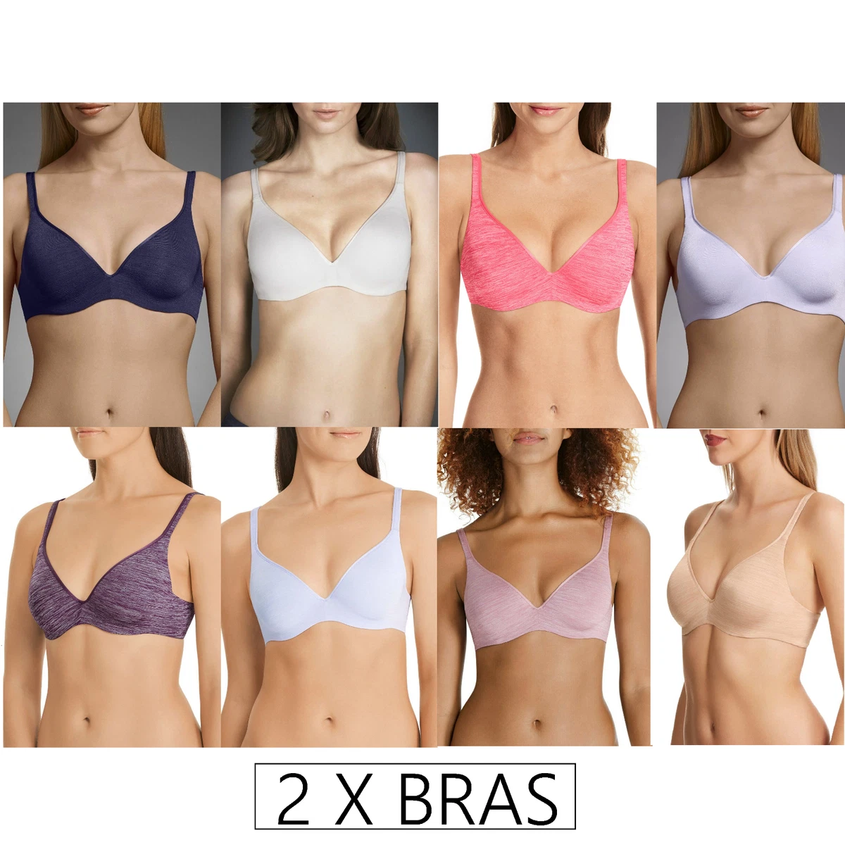 2 x Berlei Barely There Bras Contour Underwire Bra Womens Pack - A B C D Dd  E