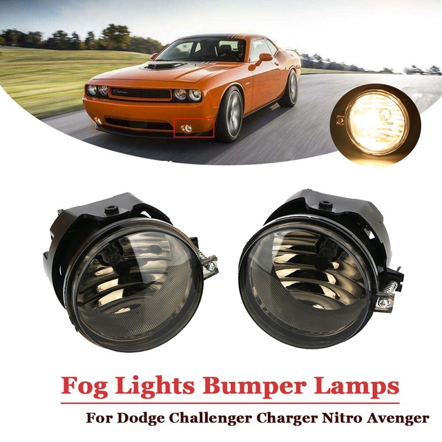 Fog Lights Bumper Lamps Smoke For Dodge Challenger Charger Nitro