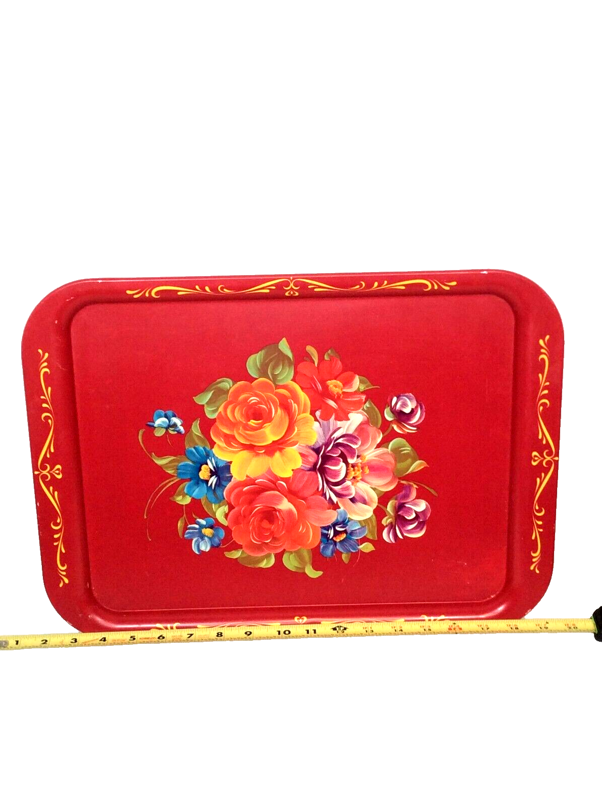 4 VINTAGE METAL FLORAL TRINKET TRAYS. eBay