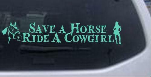 Calcomanía Pegatina Save a Horse Ride a Cowgirl Coche o Camión Ventana Laptop - Imagen 12 de 32