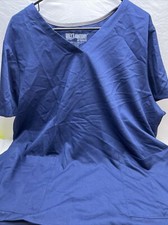 Greys Anatomy Scrub Top Womens 3XL Navy Blue Short Sleeve Poly Rayon Shirt