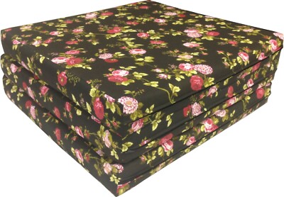 Shikibuton Trifold Foam Beds, Sleeper Folding Mats, 1.8 Density 3x27x75 Rose Blk