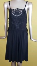 Xhilaration Strappy Black Lace Front Fit & Flare Dress Side Lace-Up Size S