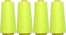 4 BIG CONES NEON YELLOWE SERGER SEWING THREAD 2750 YD TEX 27 40S/2-THREADART