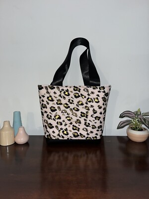 Animal Print Tote Bag with Slip Pockets | 100% Cotton and Faux Leather