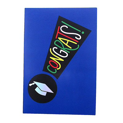 Graduation Card ''CONGRATS!'' Hallmark Silver Foil Highschool College Medical
