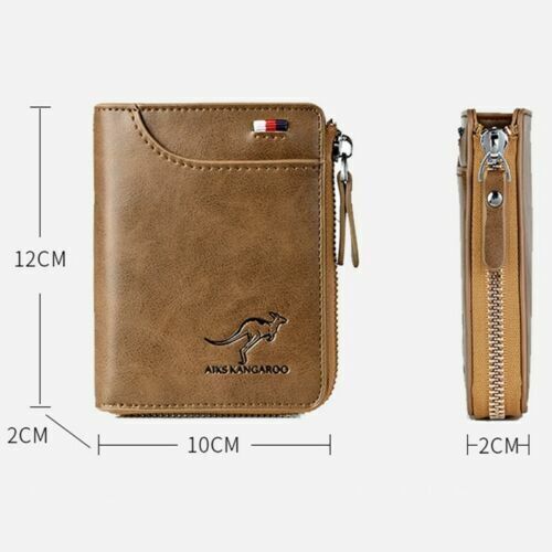 Men Men's S1 Leather Wallet ID Credit Card Holder Clutch Bifold Zipper Coin - Picture 74 of 77