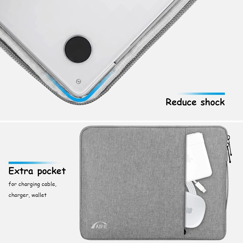 Laptoptasche 17 - 17,3 Zoll Schutz Laptophülle mit Griff 2 Fach Notebooktasche L - Bild 3 von 4