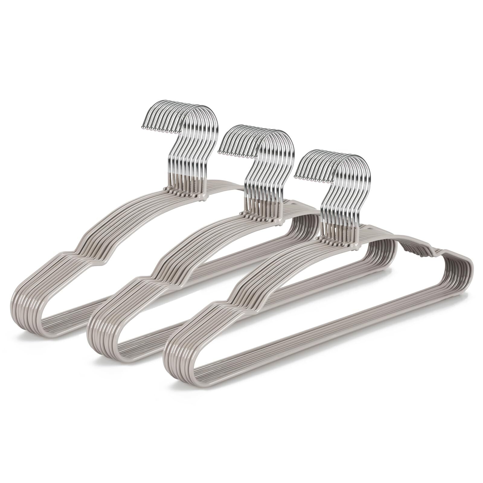 30 Pack Non-Slip Metal Hangers for Heavy Duty Space-Saving Clothes Storage-image