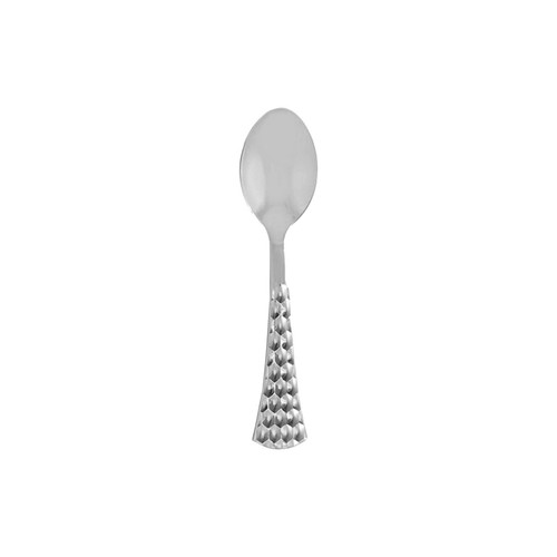 Elegant Silver Hammered Disposable Heavy Weight Plastic Cutlery Selection - Picture 4 of 6