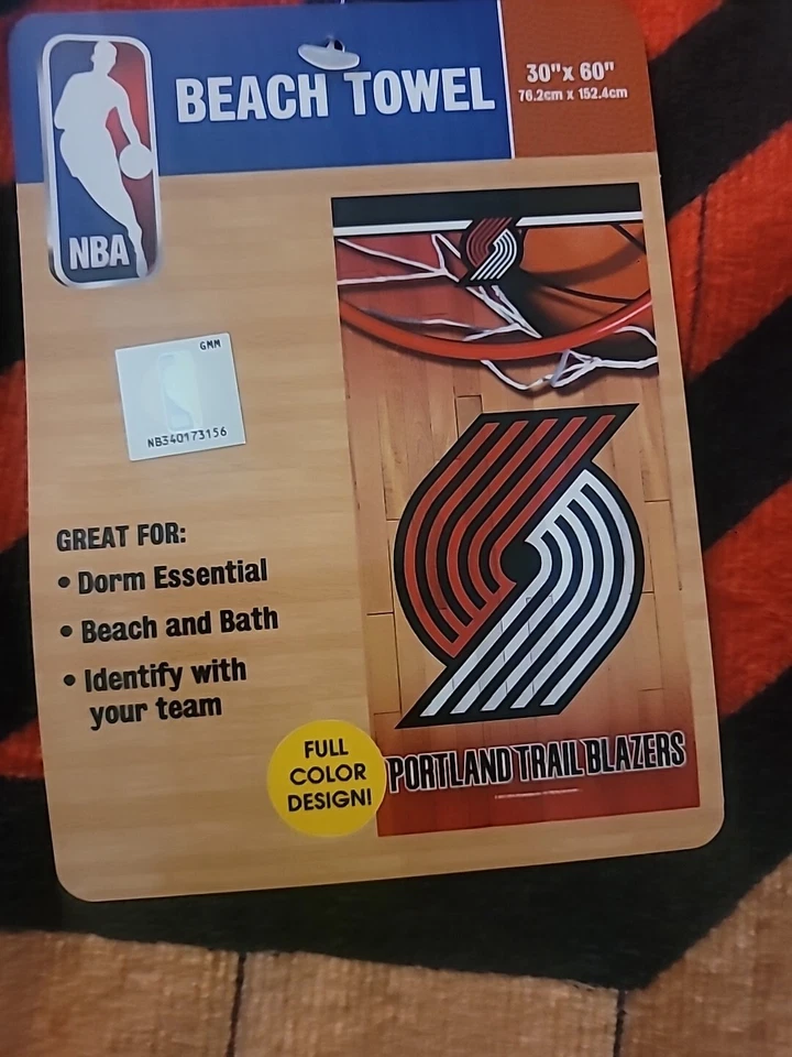 Toalha de praia Portland Trail Blazers 30×60 polegadas Wincraft nova com etiquetas - Imagem 2 de 4