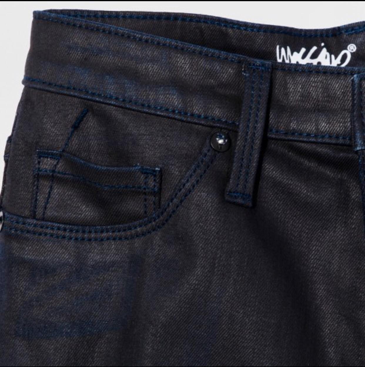 NWT Women's Jeans Coated Mid Rise Jeggings Mossimo Black/Blue eBay