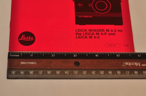 Leitz Leica Winder M4-2 for the Leica M4-P and M4-2 Instructions, c1981 - Picture 5 of 5