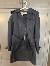 NEW L Burberry Girl Technical Hooded Trench Coat Jacket Parka, Size 12y