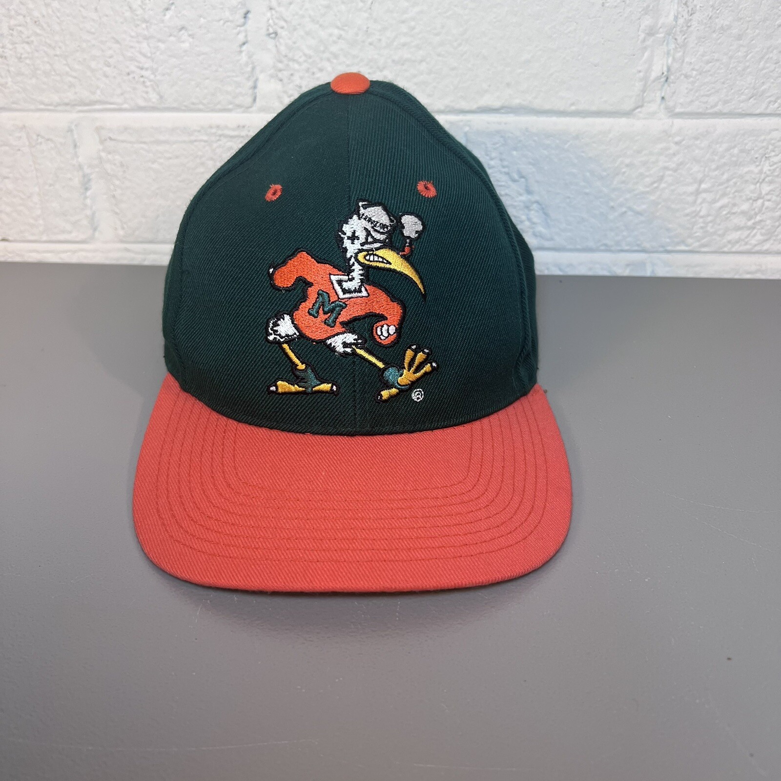 Miami Hurricanes Canes  Blockhead Script Sports Vintage 90'S Hat Cap  Snapback
