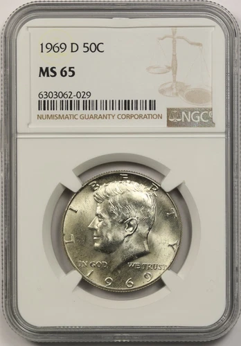 1969-D 50C NGC MS 65 Kennedy Half Dollar