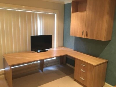 Home Office Desk Return Drawers And Overhead Cupboard Other