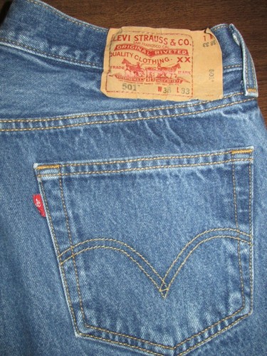 Levis 501 Button Fly Perfect Faded Denim Jeans Pant Men's 38 x 33 (TD5-18) - 第 4/9 張圖片