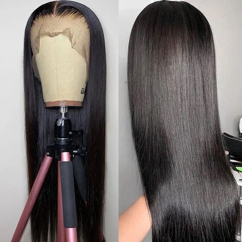 13x4 Lace Frontal Human Hair Wigs Straight 32 inch 4x4 Transparent For Women - Foto 2 di 13