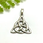 Unisex Solid Sterling Silver 925 Celtic Triquetra Trinity Knot Pendant