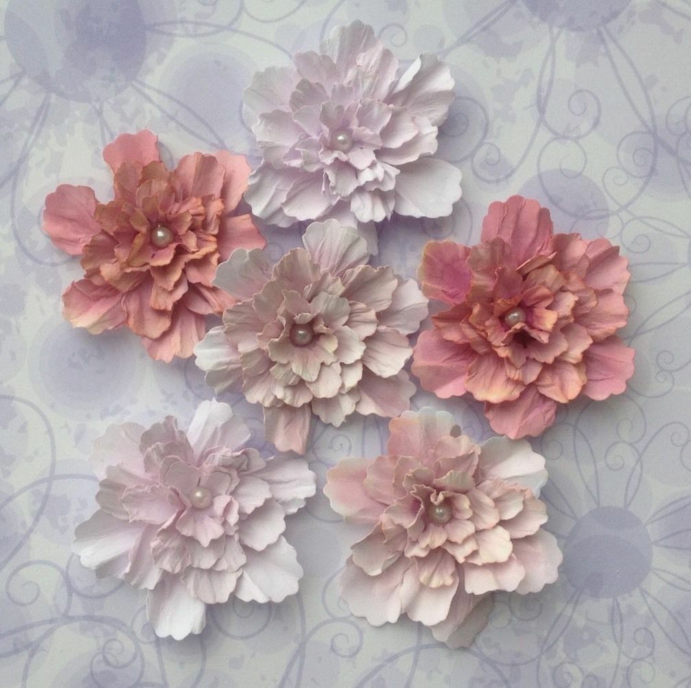 Shabby Blooms Handmade Paper Flower Embellishments eBay