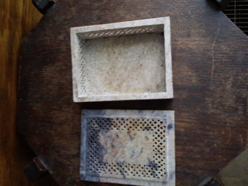 Antique Vintage Marble or Stone Cricket Box 4" Long 3 An 1/8"Wide - Picture 11 of 24