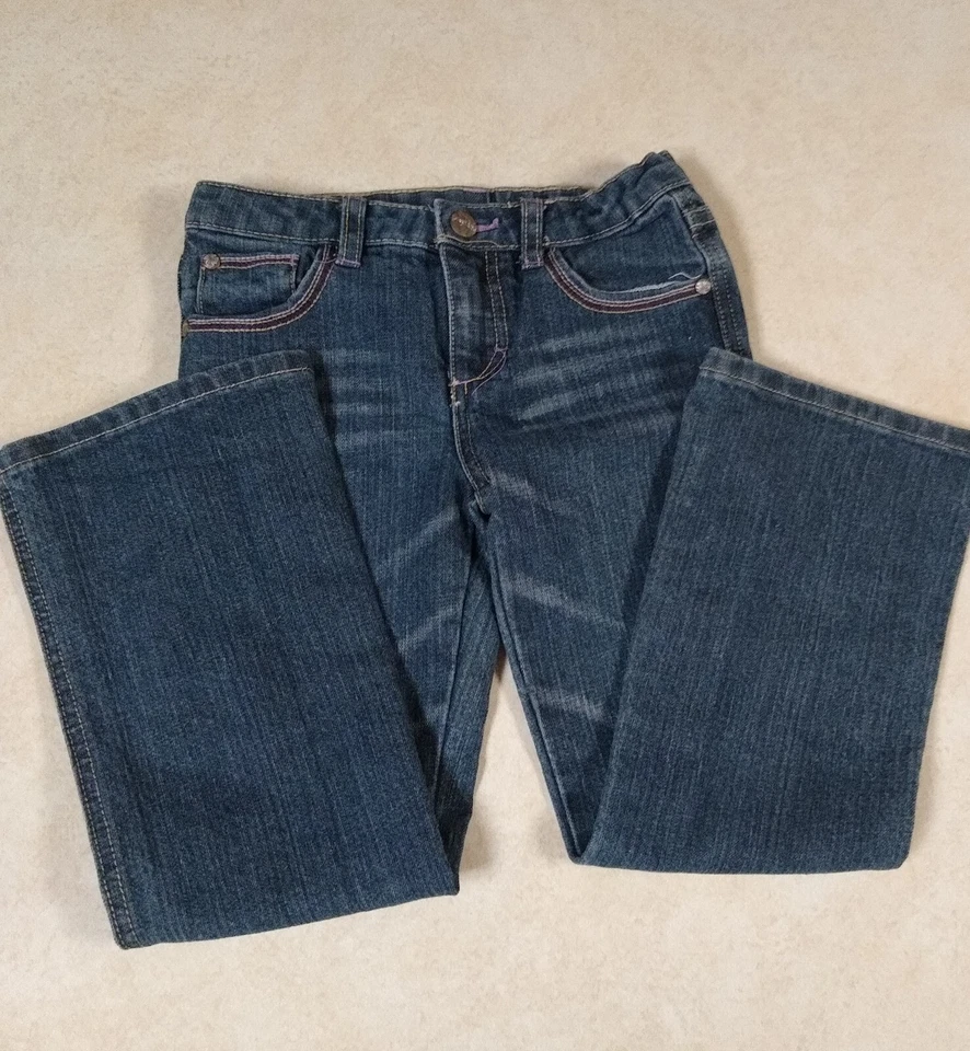 Jeans Greendog Azul Niñas 6X Cintura Ajustable Bordada Mariposa Foto 4 de 4