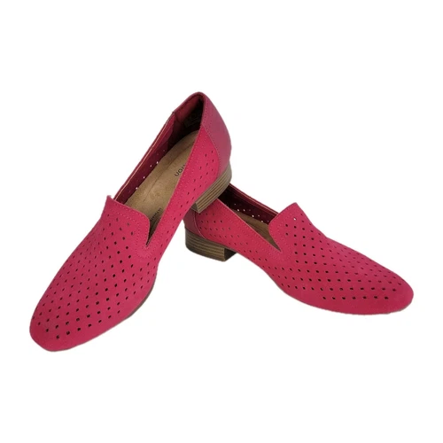 Mocassini Clarks Collection Juliet Hayes ~ donna 9 ~ pelle scamosciata rosa NUOVI senza scatola