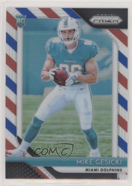 2018 Panini Prizm Rookie Red White & Blue Prizm Mike Gesicki #216 0x1