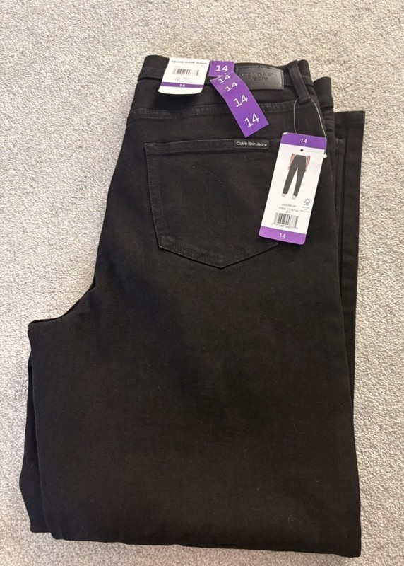 New Calvin Klein Black Jeans Women's Size 14. #1716716