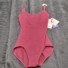 Capezio Studio Collection Camisole Leotard BraTek Burgundy Straight Back SZ. XS
