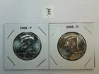 2008 P & D UNC Clad Kennedy Half Dollar Set in CB Flips -Free Shipping - E