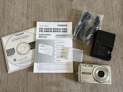 Olympus FE-340 8.0MP Digital Camera Silver w/ Battery, Tested