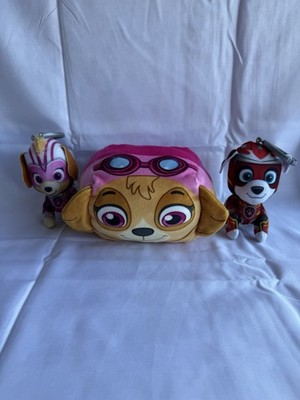 PAW Patrol Plush Mighty Movie 4'' Marshall & Skye with Keychain Clip + Skye Cubd