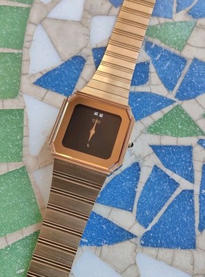 Vintage Uhr Citizen 34-0324 schwarzes Zifferblatt Cal 2820 Gold Nos