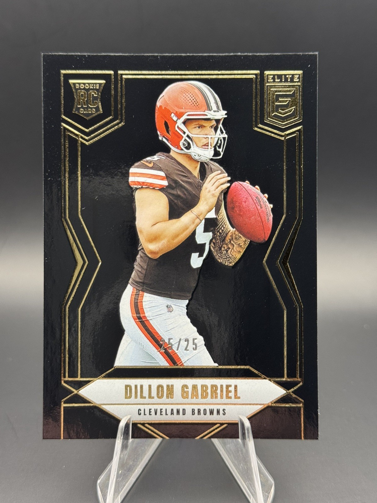 2025 Panini Donruss Elite Football #151 Dillon Gabriel RC /25 Black Parallel