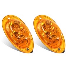 Partsam For Freightliner Cascadia Amber LED Side Marker Turn Signal Lights 5-...