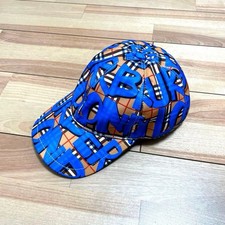 Burberry Baseball Cap Nova Check Blue Logo Men Hat Original Collection Accessory