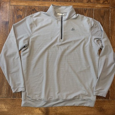 Peter Millar Maker's Mark Bourbon 1/4 Zip Pullover Men's XXL Black White SIV