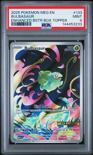2025 POKEMON MEG EN-MEGA EVOLUTION ENHANCED BOOSTER BOX TOPPER BULBASAUR PSA 9